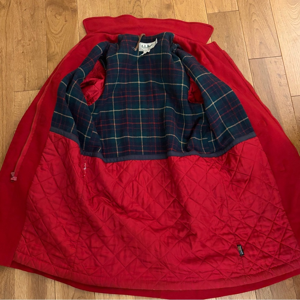 Vintage L.L.Bean Red Wool Duffle Coat Thinsulate Made in USA Women’s 10 - Picture 6 of 10